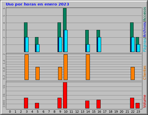Uso por horas en enero 2023