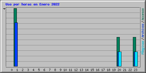 Uso por horas en Enero 2022